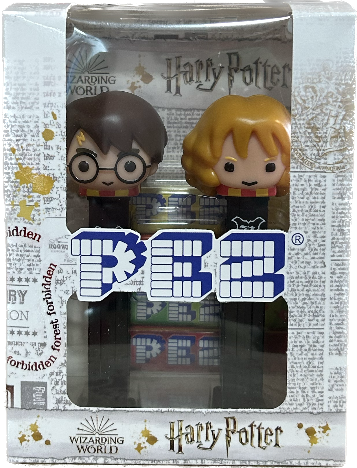 PEZ -  Dispenser di Caramelle + Caramelle - Harry Potter Pack con Hermione o Ron 34g