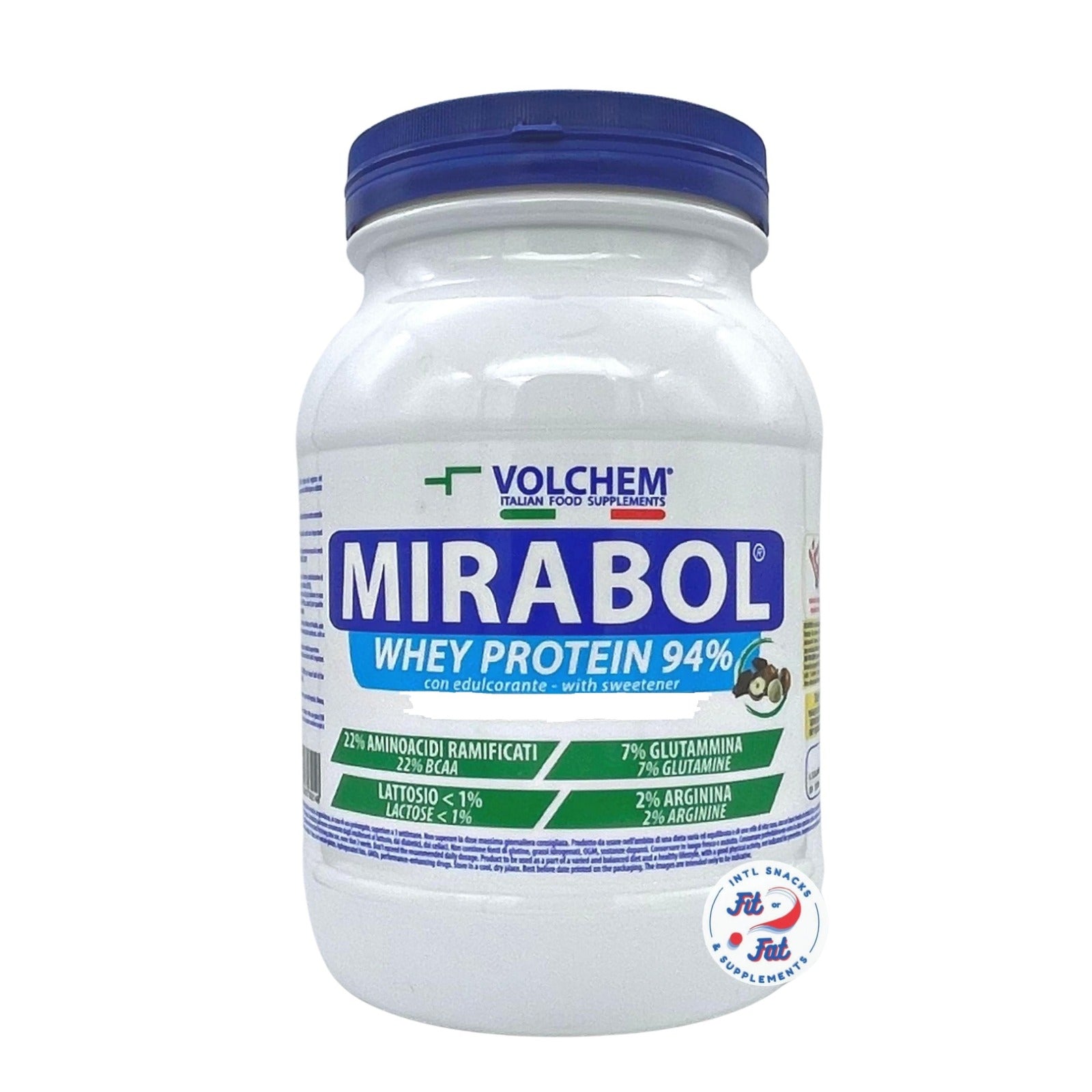 Volchem Mirabol Whey Protein 94% - Proteine Siero del Latte 750g Fragola