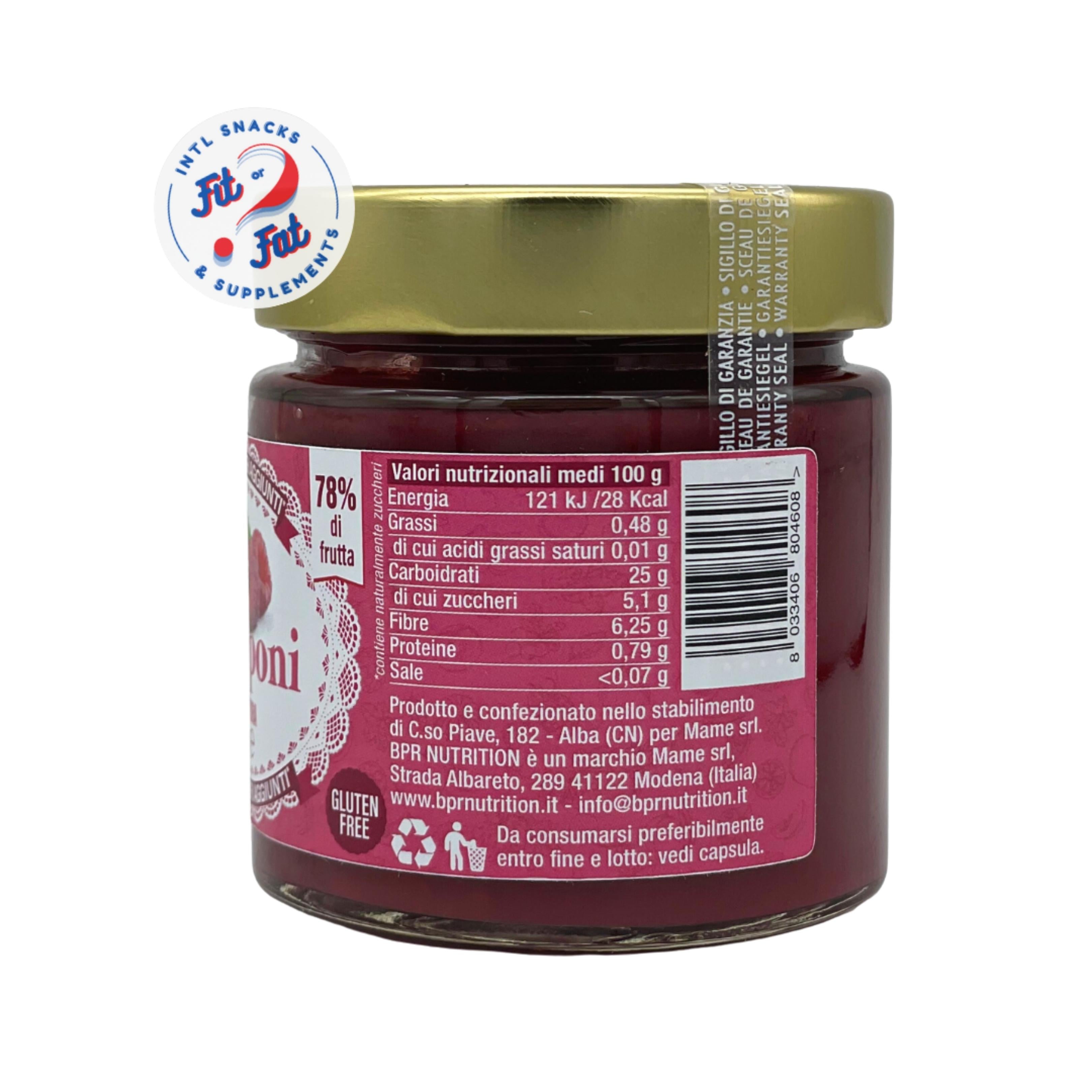 Bpr Nutrition - Confettura Lamponi con stevia 200g