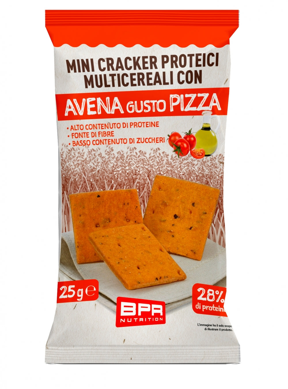 Bpr Nutrition - Mini Cracker Proteici Multicereali con Avena gusto Pizza 25g