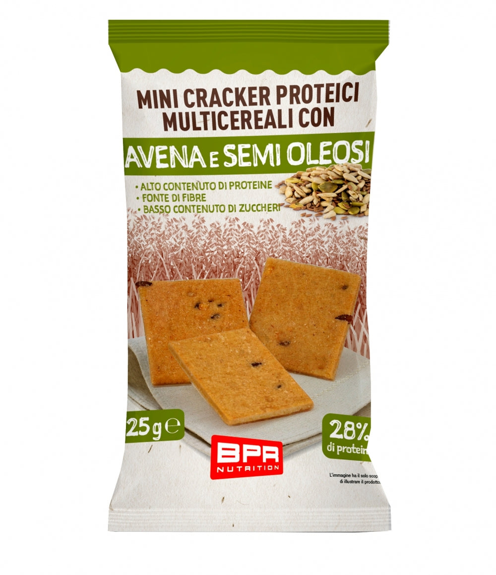 Bpr Nutrition - Mini Cracker Proteici Multicereali con Avena e Semi Oleosi 25g